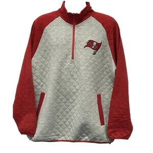 NEW NFL APPAREL men's tampa bay buccaneers 1/4-zip pullover in grey